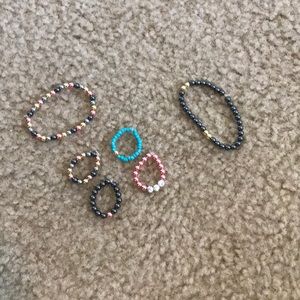 beaded rings/ bracelets